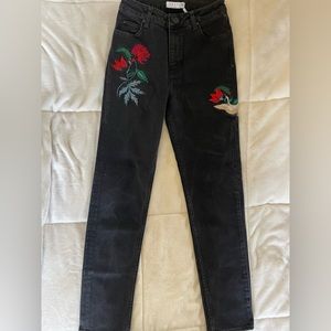 Sandro Black Embroided Jeans
